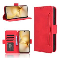 Per vivo X200 5G Custodia in pelle con slot per schede e texture in vitello (rosso)