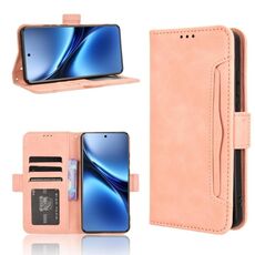Per vivo X200 Pro 5G Custodia in pelle con slot per schede e texture in vitello (rosa)