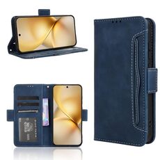 Per vivo X200 Pro mini 5G Custodia in pelle con slot per schede e texture in vitello (blu)