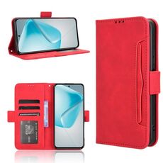 Per Infinix Hot 50 Pro+ 4G Custodia in pelle con texture in vitello e slot per schede (rosso)