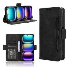 Per Infinix Hot 50i 4G / Smart 9 4G Custodia in pelle con texture in vitello e slot per schede (nero)
