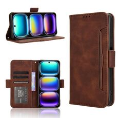 Per Infinix Hot 50i 4G / Smart 9 4G Custodia in pelle con texture in vitello e slot per schede (marrone)