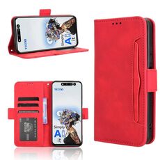 Per Tecno Pova 6 Neo 5G / Spark 30 5G Custodia in pelle con texture in vitello e slot per schede (rosso)