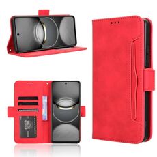 Per Tecno Spark 30 4G Custodia in pelle con texture in vitello e slot per schede (rosso)