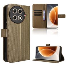 Per Tecno Camon 30S 4G / 30S Pro 4G Custodia in pelle con texture a diamante (marrone)