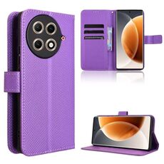 Per Tecno Camon 30S 4G / 30S Pro 4G Custodia in pelle con texture a diamante (viola)