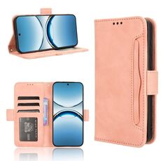 Per OPPO Find X8 Custodia in pelle con slot per schede e texture in vitello (rosa)