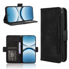 Per OPPO Find X8 Custodia in pelle con slot per schede e texture in vitello (nero)