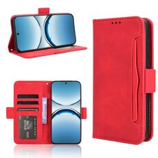Per OPPO Find X8 Custodia in pelle con slot per schede e texture in vitello (rosso)