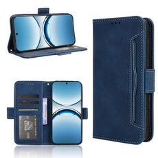 Per OPPO Find X8 Custodia in pelle con slot per schede e texture in vitello (blu)