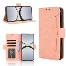 Per OPPO Find X8 Pro Custodia in pelle con slot per schede e texture in vitello (rosa)