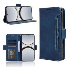 Per OPPO Find X8 Pro Custodia in pelle con slot per schede e texture in vitello (blu)