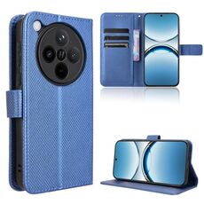 Per OPPO Find X8 Custodia per telefono in pelle con texture a diamante (blu)