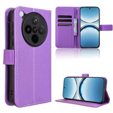 Per OPPO Find X8 Custodia in pelle con texture a diamante (viola)