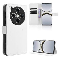 Per OPPO Find X8 Pro Custodia per telefono in pelle con texture a diamante (bianca)