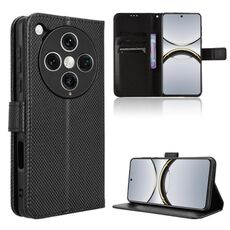 Per OPPO Find X8 Pro Custodia per telefono in pelle con texture a diamante (nero)