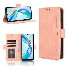 Custodia in pelle per telefono cellulare con slot per schede in pelle di vitello per Honor X5b 4G (rosa)