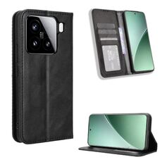 Per Xiaomi 15 Pro Custodia per telefono in pelle con fibbia magnetica e texture retrò (nero)