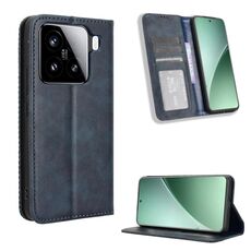Per Xiaomi 15 Pro Custodia per telefono in pelle con fibbia magnetica e texture retrò (blu)