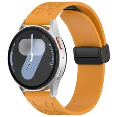 Cinturino per orologio in silicone con fibbia pieghevole magnetica con stampa leopardata da 18 mm (giallo)