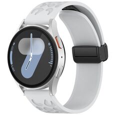 Cinturino per orologio in silicone con fibbia pieghevole magnetica con stampa leopardata da 18 mm (grigio chiaro)