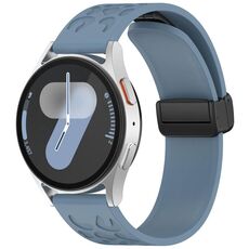 Cinturino per orologio in silicone con fibbia pieghevole magnetica con stampa leopardata da 18 mm (blu roccia)