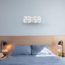 Durata a parete digitale a LED 3D di grandi dimensioni multifunzione con funzione snooze, display 12/24 ore per casa, cucina, ufficio, DC 5V, CE certificato (bianco)