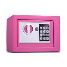 17E Home Mini cassetta di sicurezza elettronica per armadietto a muro con serratura di sicurezza senza funzione a gettoni (rosa)