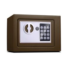 17E Home Mini cassetta di sicurezza elettronica per armadietto a muro con serratura di sicurezza senza funzione a gettoni (bronzo)