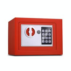 17E Home Mini cassetta di sicurezza elettronica per armadietto da parete Cassetta di sicurezza senza funzione a gettoni (rossa)