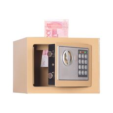 17E Mini cassetta di sicurezza elettronica per armadietto da parete con serratura elettronica domestica con funzione a gettoni (oro champagne)