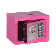 17E Home Mini Cassetta di sicurezza elettronica Cassetta di sicurezza per armadietto a muro con funzione a gettoni (rosa)