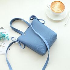 Borsa per cellulare con tracolla quadrata a tracolla singola moda mini PU per il tempo libero, dimensioni: 13 * 4,5 * 16,5 cm (blu)