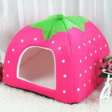 Nido di peluche corto pieghevole a forma di fragola, dimensioni: m (rosa)