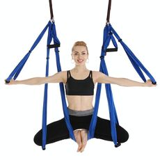6 maniglie Bodybuilding Handstand Inelasticity Aerial Yoga Hammock (Sapphire Blue)