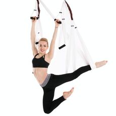6 maniglie Bodybuilding Handstand Inelasticity Aerial Yoga Hammock (bianco)