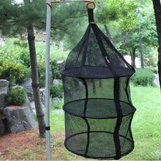 Campeggio picnic pieghevole stoviglie verdura frutta secca rete appesa piatto asciugatrice scaffale scaffale (nero)