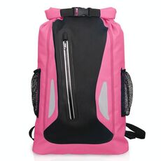 Borsa a tracolla doppia impermeabile impermeabile per esterno Borsa a tracolla in PVC Dry Sack, capacità: 25L (rosa)