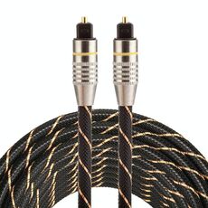 Cavo audio ottico digitale Toslink maschio a maschio con testa in metallo placcato oro 5m OD6.0mm
