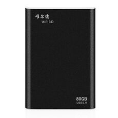 WEIRD 80 GB 2,5 pollici USB 3.0 Trasmissione ad alta velocità Guscio in metallo Disco rigido mobile leggero ultrasottile (nero)