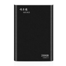 WEIRD 250 GB 2,5 pollici USB 3.0 Trasmissione ad alta velocità Guscio in metallo Disco rigido mobile leggero ultrasottile (nero)