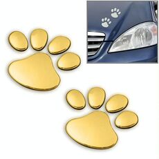 Adesivo per auto con motivo a impronta 3D, dimensioni: 7 cm x 6 cm (circa) (oro)