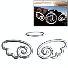 3D Wings Pattern Auto Emblem Logo Decorazione Adesivo per auto, Dimensioni: 15,7 cm x 5,5 cm (circa) (Argento)