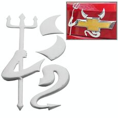 3D Demon Pattern Auto Emblem Logo Decorazione Adesivo per auto, Dimensioni: 15 cm x 5,5 cm (circa) (Argento)