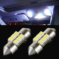 2 PCS 31mm 6 LED 5050 SMD Lampadina da lettura per auto (luce bianca)