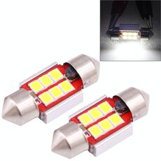 2 PCS 31mm 2.5W 180LM Luce bianca 6 LED SMD 2835 CANBUS Luci di lettura targa Lampadina per auto