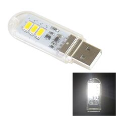 Luce USB stile disco flash da 1,5 W., 140LM ​​3 LED SMD 5630 Luce bianca calda con interruttore tattile