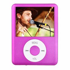 Lettore MP4 con schermo TFT da 1,8 pollici con slot per schede TF, registratore di supporto, radio FM, e-book e calendario (magenta)