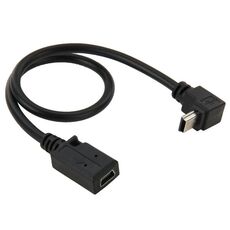 Cavo adattatore da mini USB maschio a mini USB femmina da 90 gradi, lunghezza: 28 cm