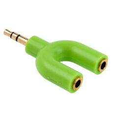Adattatore splitter stereo maschio da 3,5 mm a doppio adattatore stereo femmina da 3,5 mm (verde)